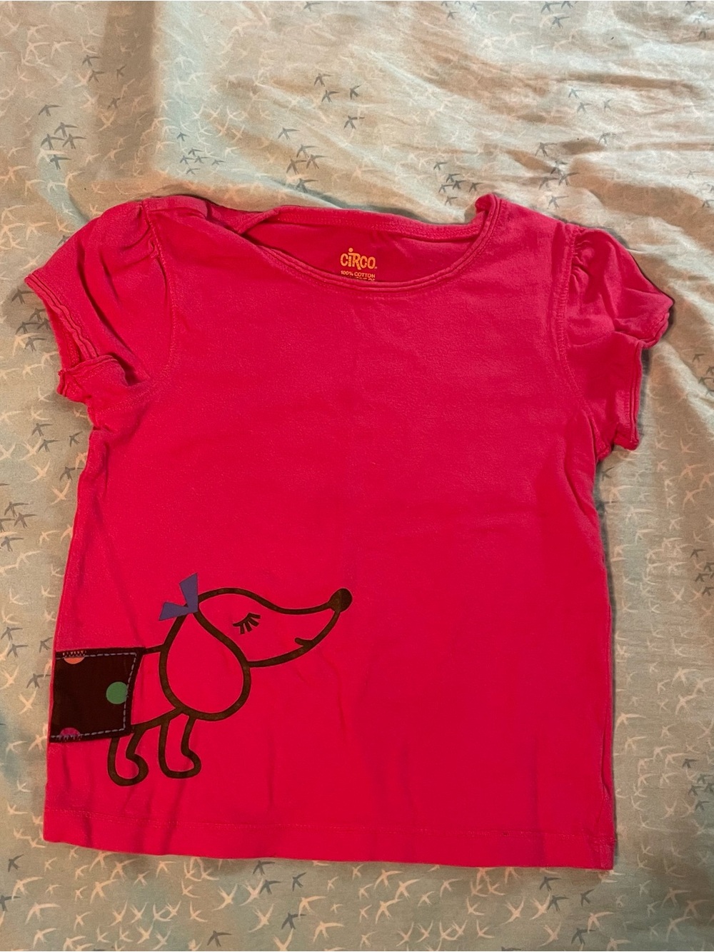Circo Bright Pink Short-Sleeve Tee with Dog Graphic